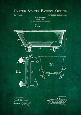 17 Bathtub Patent Print