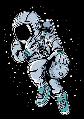 Astronaut Moon Basketball