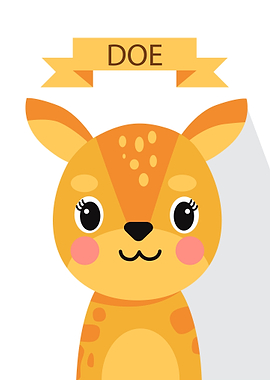 Cute Doe portrait poster