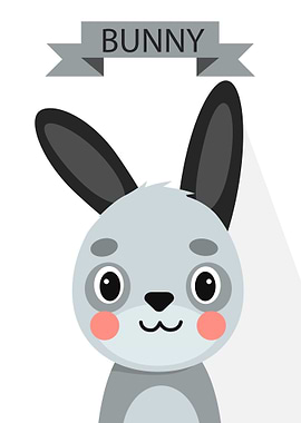 Cute Bunny Portrait Poster
