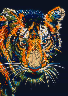 Tiger color lineart