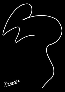 Picasso Mouse Line Drawing