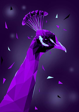 peacock low poly