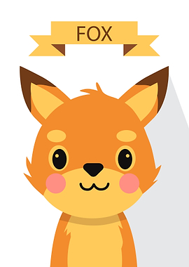 Cute Fox Portrait poster