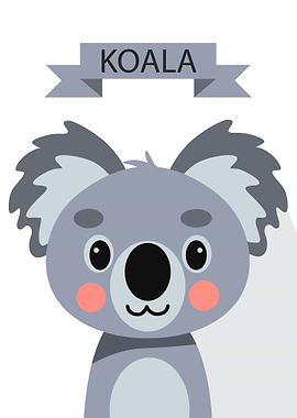 Cute Koala Portrait Poster