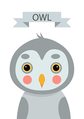 Cute Owl portrait poster
