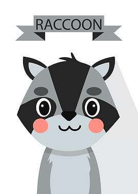 Cute Raccoon Poster
