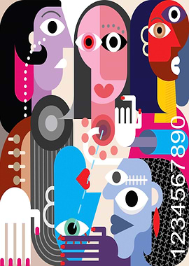 Abstract people party