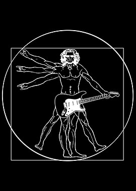 Funny Vitruvian Man Guitar