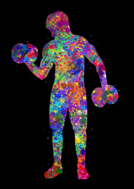 Weightlifter watercolor