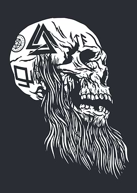 Viking Tattooed Skull Disp