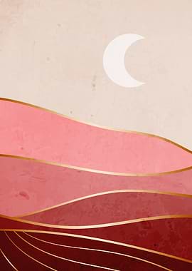 Desert Moon Modern Art 2