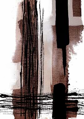 Brown black ink abstract