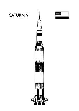 SATURN V SIMPLE WHITE