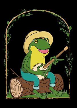 Cottagecore Frog Banjo