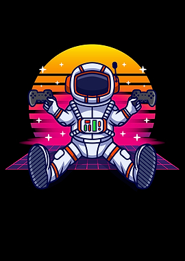 Retrowave Astronaut Gamer
