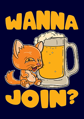 Funny cat with beer