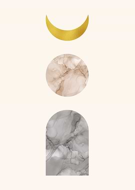 Sun and Moon Modern Art 2