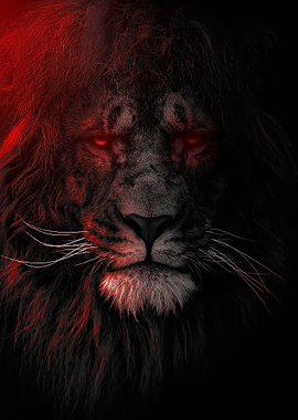 dark red lion king head
