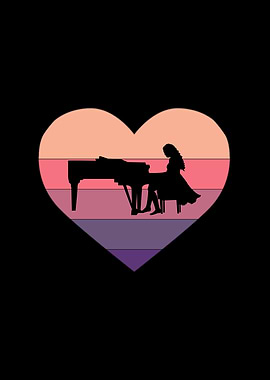 Retro Sunset Piano Piano