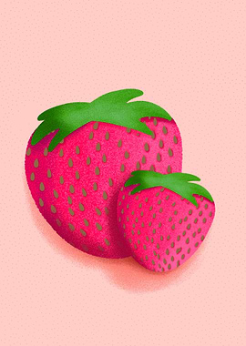 Retro Strawberry Pop Art