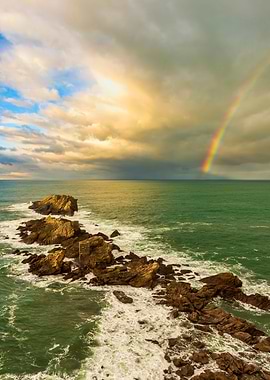 Rainbow Sea Landscape Sky