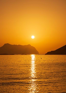 Beach Sunrise Orange Sky