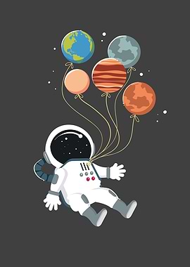 Astronaut With Balloons As