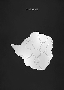 Silver Zimbabwe Map