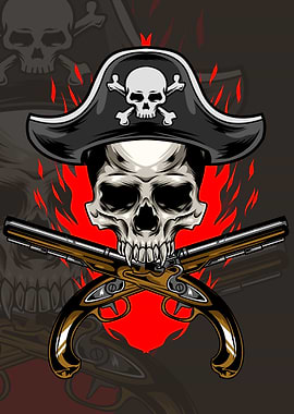 Pirates Skull Illustration