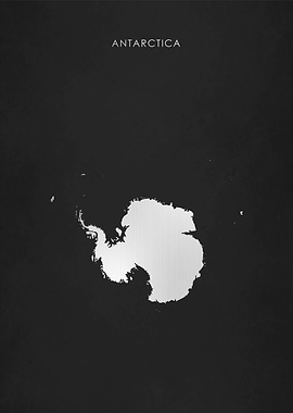 Silver Antarctica Map