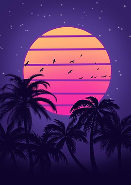 retro palm tree