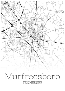 Murfreesborn Tennessee map