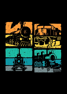 Steam Train Vintage Retro