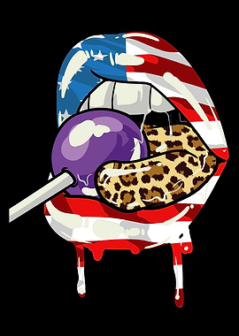 USA Lips Leopard Tongue