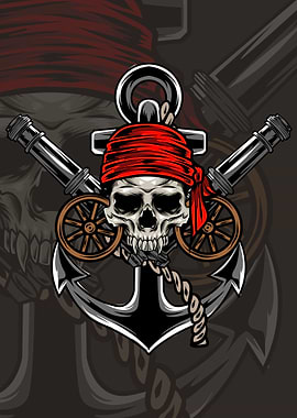 Pirates Skull Illustration