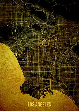 Los Angeles gold big map