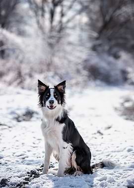 Dog, portrait, pet, winter