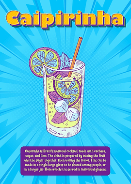 Caipirinha Cocktail Retro