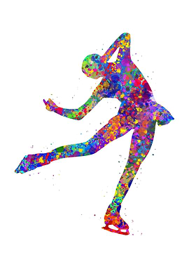 Ice skater watercolor