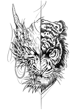 Dragon Tiger Sketch