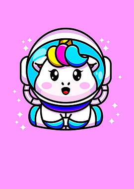 Cute Unicorn Astronaut
