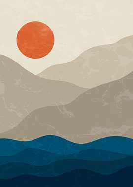 Sun and Mountain Art 1