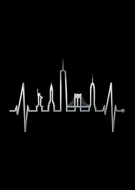New York Skyline Heartbeat