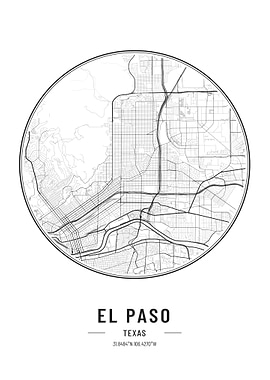El Paso Texas USA map