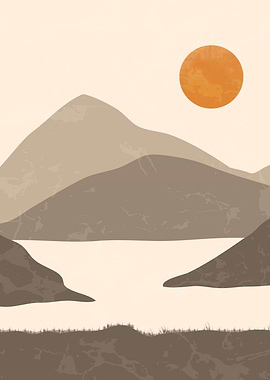 Minimal Mountain and Sun 3