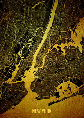 New York gold big map