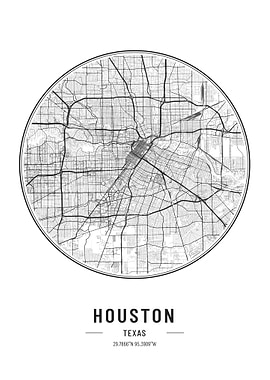Houston Texas USA map