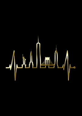 New York Skyline Heartbeat