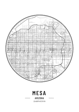 Mesa Arizona usa map
